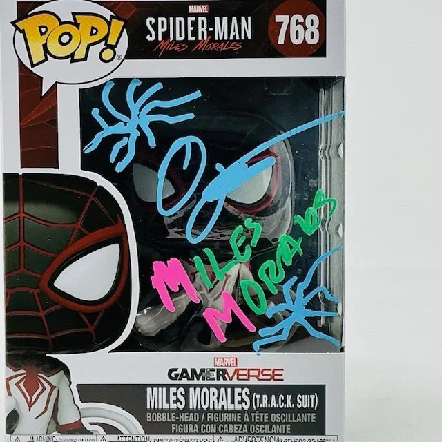 Ogie Banks Autographed Miles Morales Marvel Spider-Man Funko Pop #768 JSA, image 2