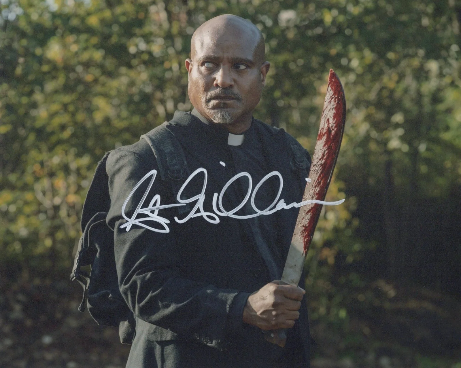 Seth Gilliam — Seth Gilliam as Father Gabriel Stokes on The Walking Dead 8"x10" Signed Photo