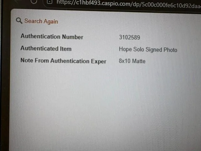 Hope Solo — Hope Solo Autographed Picture, image 3