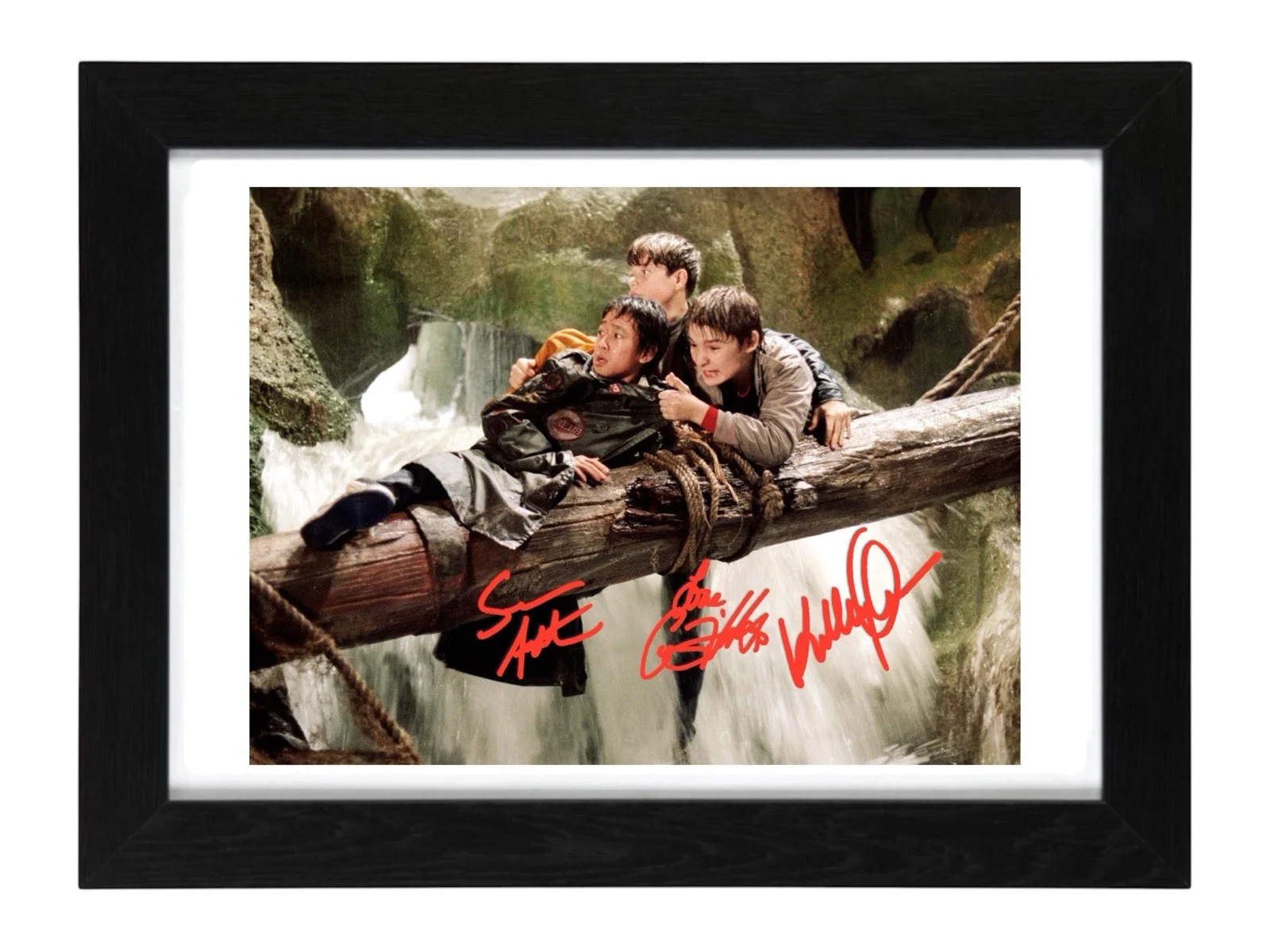 Astin, Feldman, Quan Signed Autograph PHOTO Pre Print / Framed Goonies, изображение 2