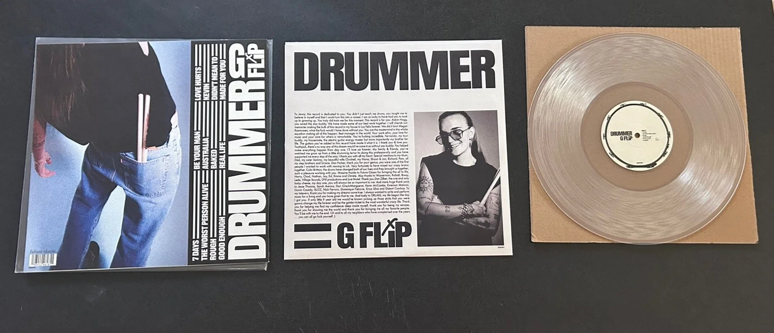 G Flip Signed Autographed “Drummer” Vinyl LP + 1st Album on white vinyl!, изображение 3
