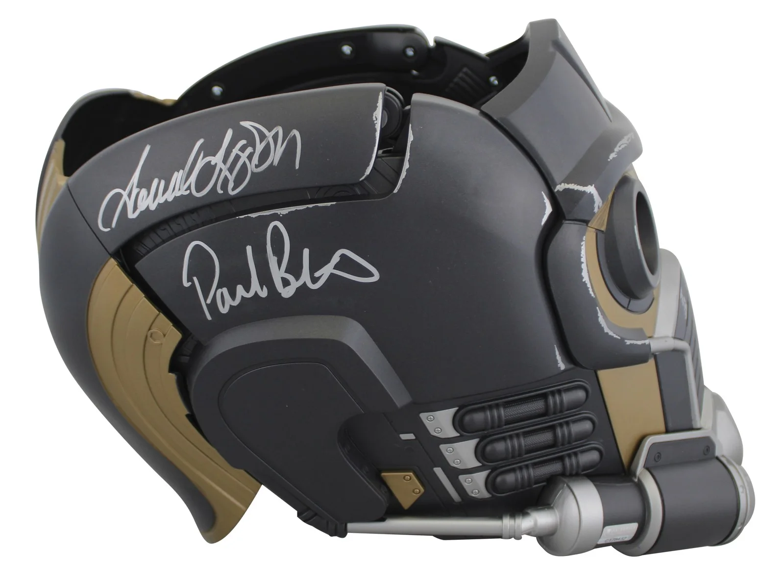 Samuel L. Jackson, Paul Bettany, Paul Rudd, Karen Gillan — Avengers (4) Jackson, Bettany, Rudd & Gillan Signed Star-Lord FS Prop Helmet BAS, image 2