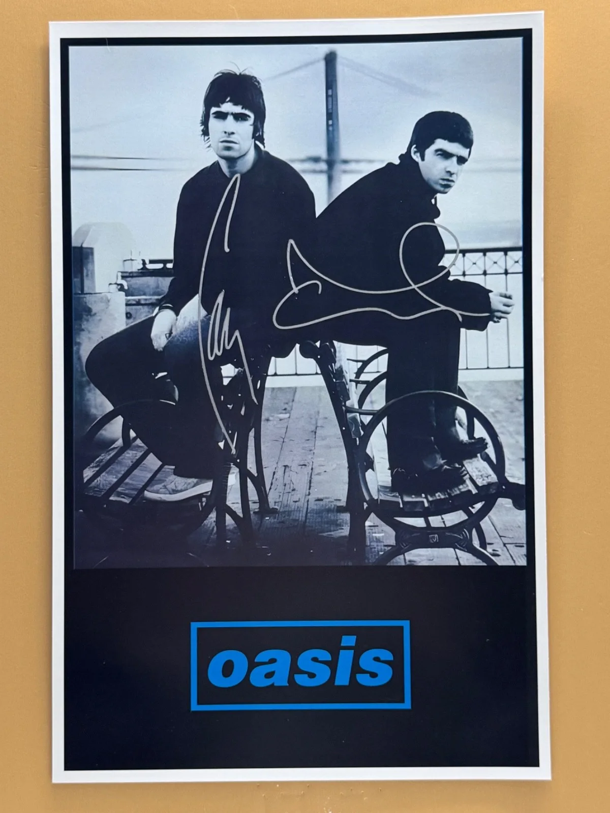 Liam Gallagher and Noel Gallagher — SIGNED OASIS 11x17 Band Poster COA by both Gallaghers - Ships FREE & SECURE