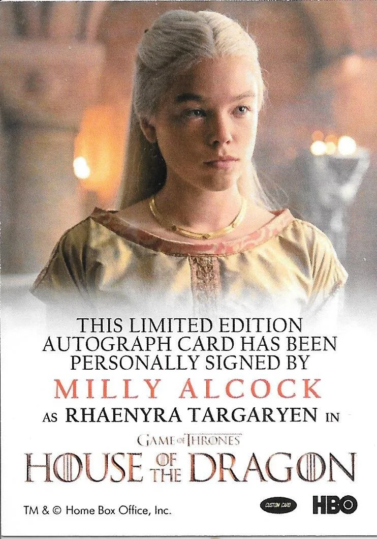Milly Alcock — House of the Dragon Milly Alcock Signed Custom Card, image 2