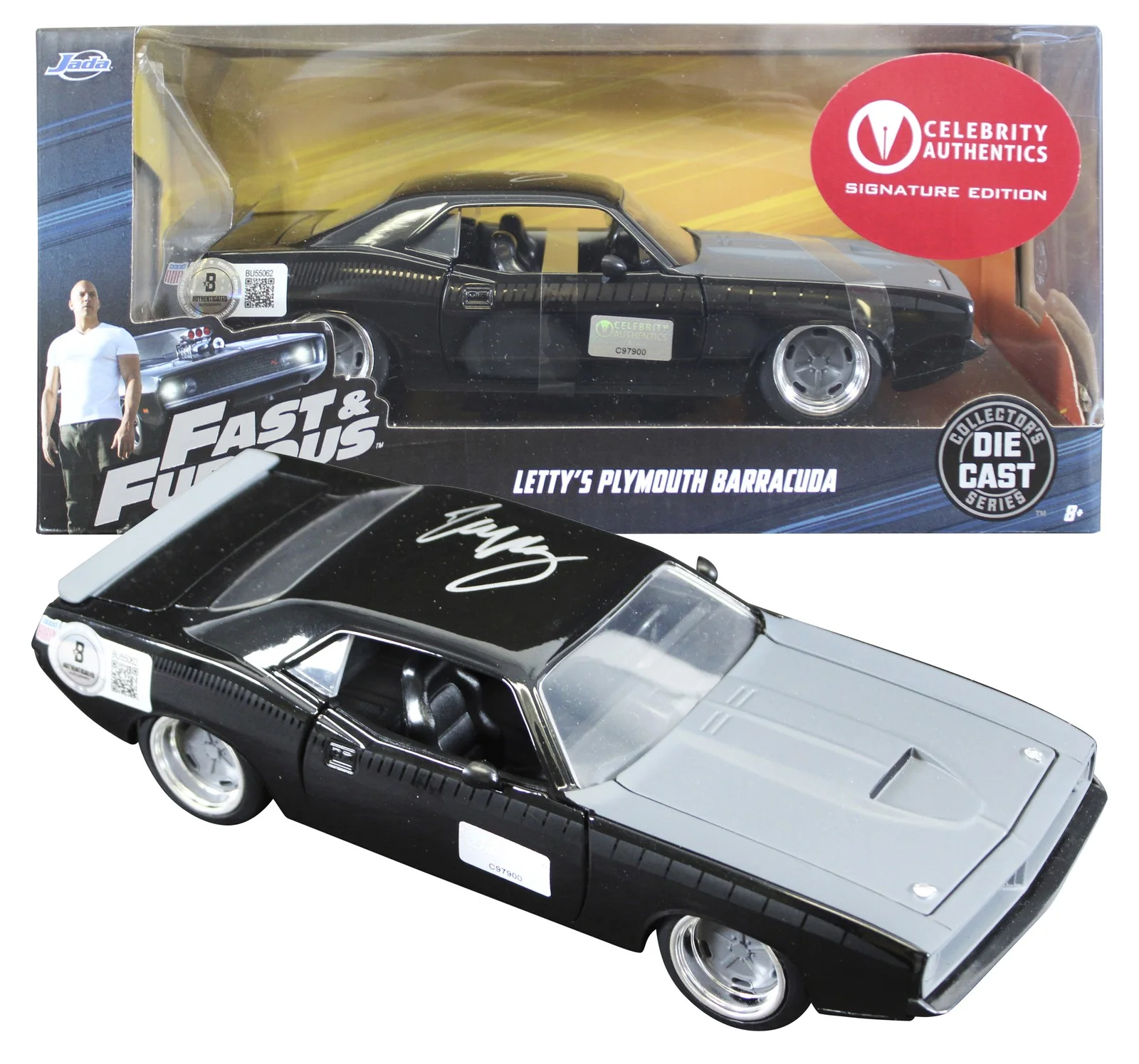Michelle Rodriguez — Michelle Rodriguez Fast And Furious Signed Barracuda 1:24 Die Cast Metal Car BAS