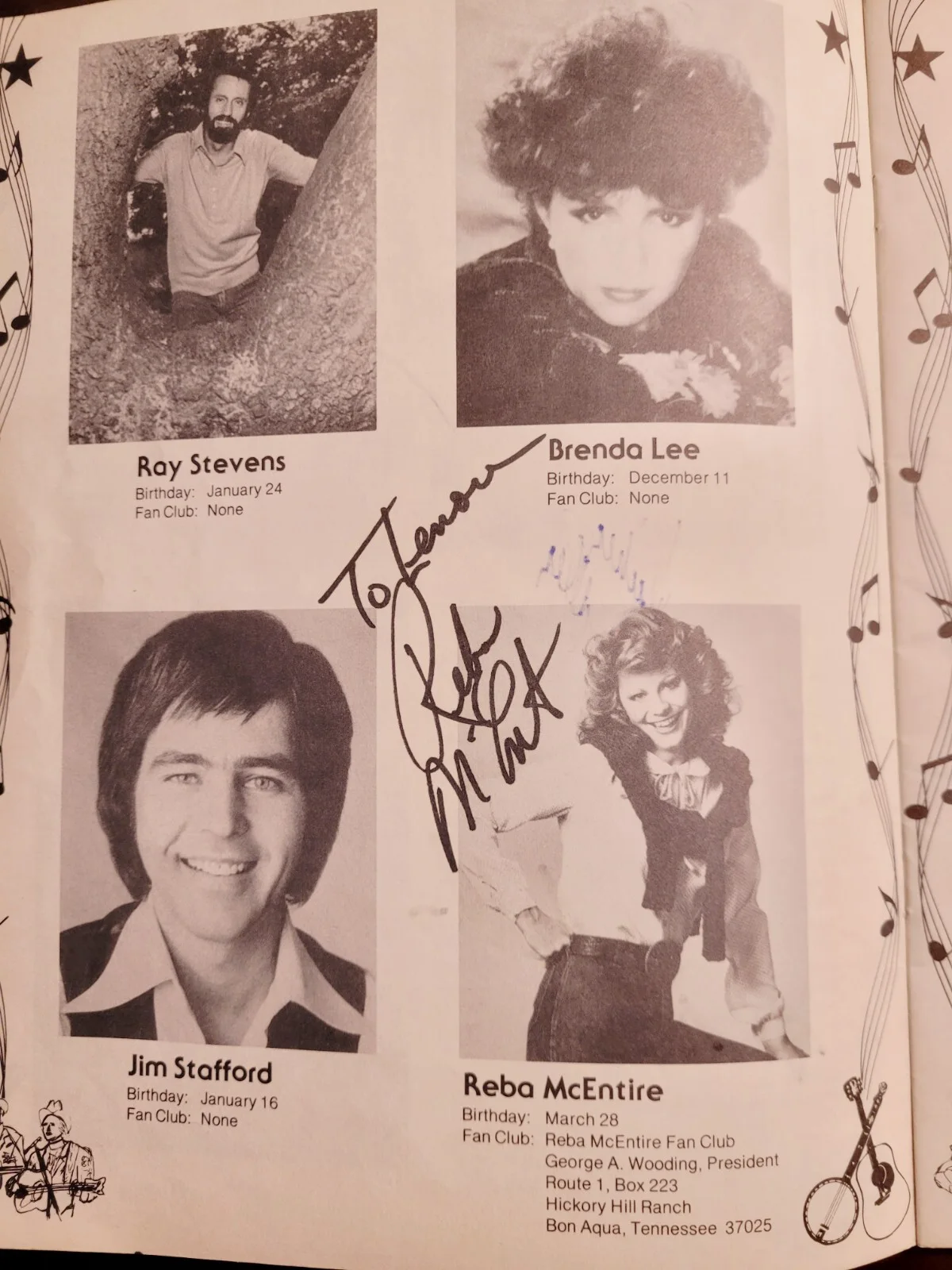 Rare 1980 Country Music Book w/ 42 Autographs Reba McEntire + Haggard, изображение 2
