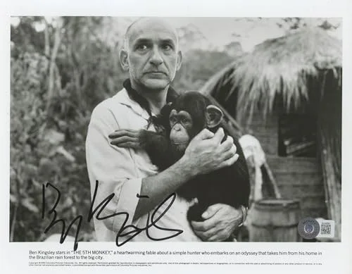 Ben Kingsley — Ben Kingsley The 5th Monkey Authentic Signed 8x10 Photo Autographed BAS #BL44588, image 2