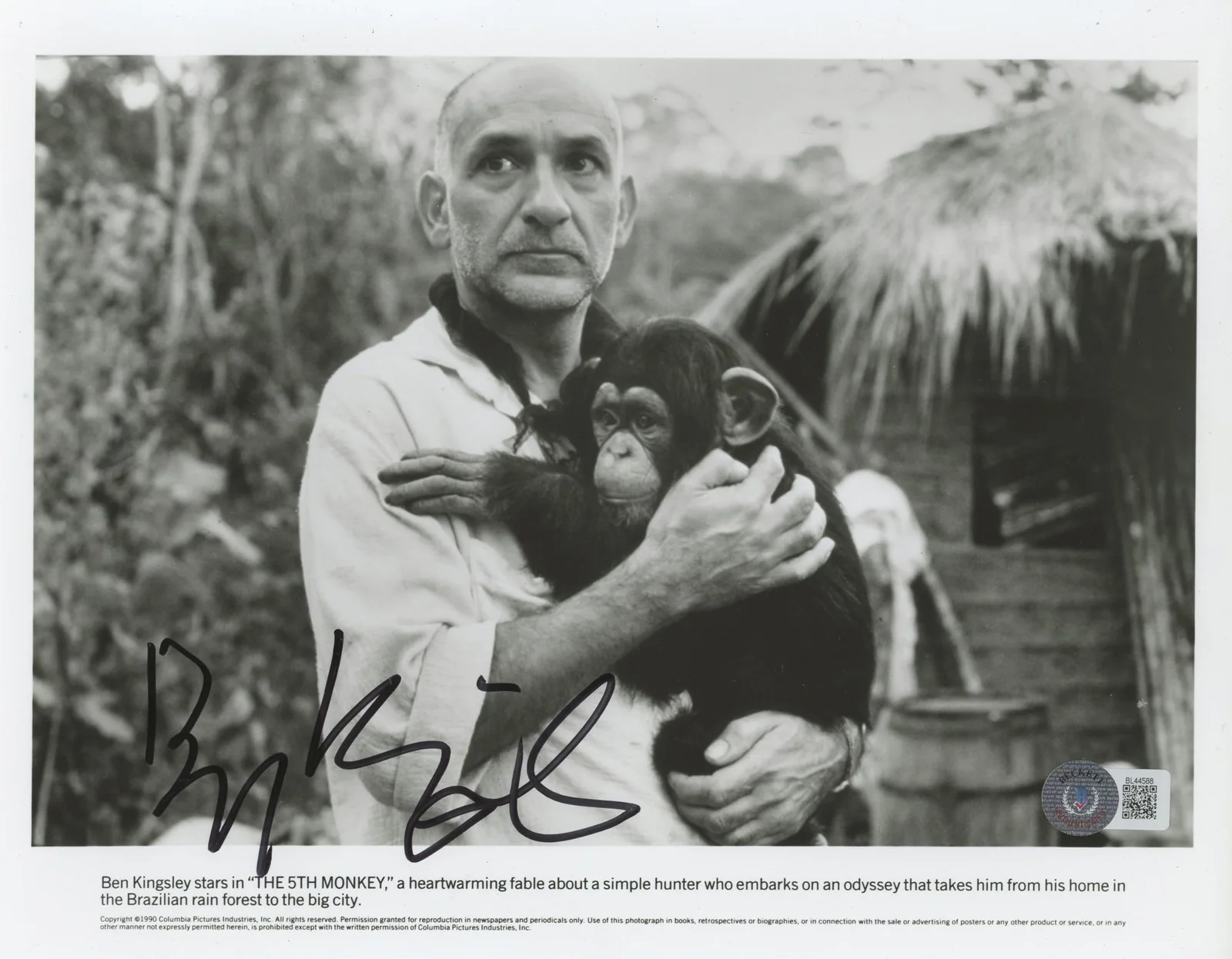 Ben Kingsley — Ben Kingsley The 5th Monkey Authentic Signed 8x10 Photo Autographed BAS #BL44588, image 3