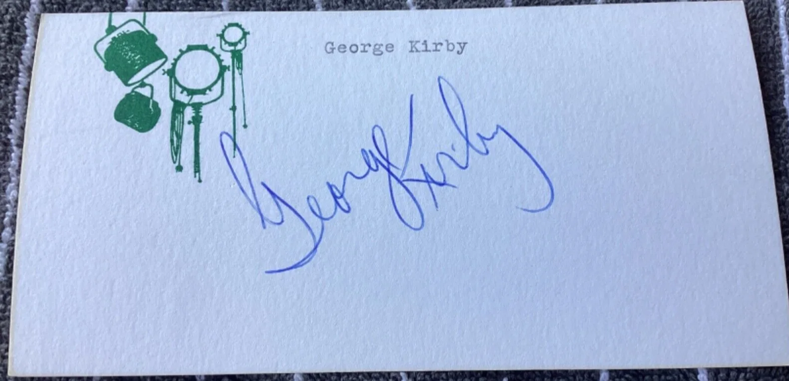 Archie Campbell — Comedian Actor GEORGE KIRBY Personally Autographed Signed MOVIE Card LAUGH-IN