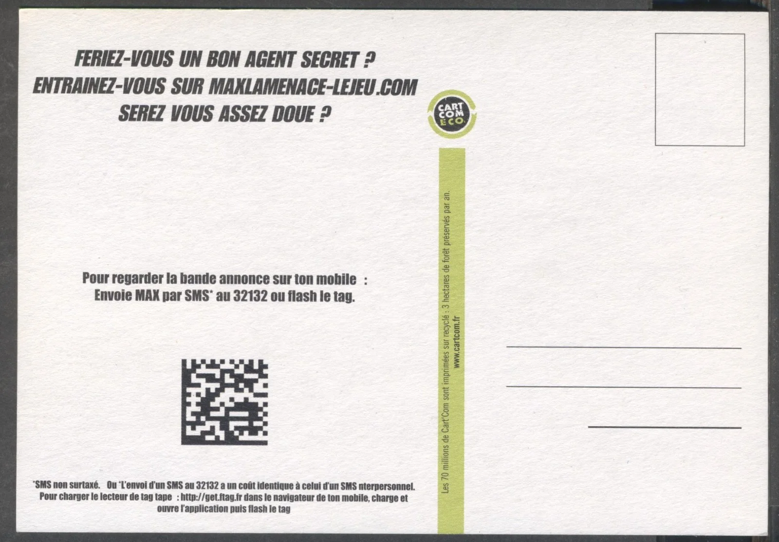 2008 French MOVIE POSTER Postcard: MAX LA MENACE (Get Smart) - Steve Carell, изображение 2