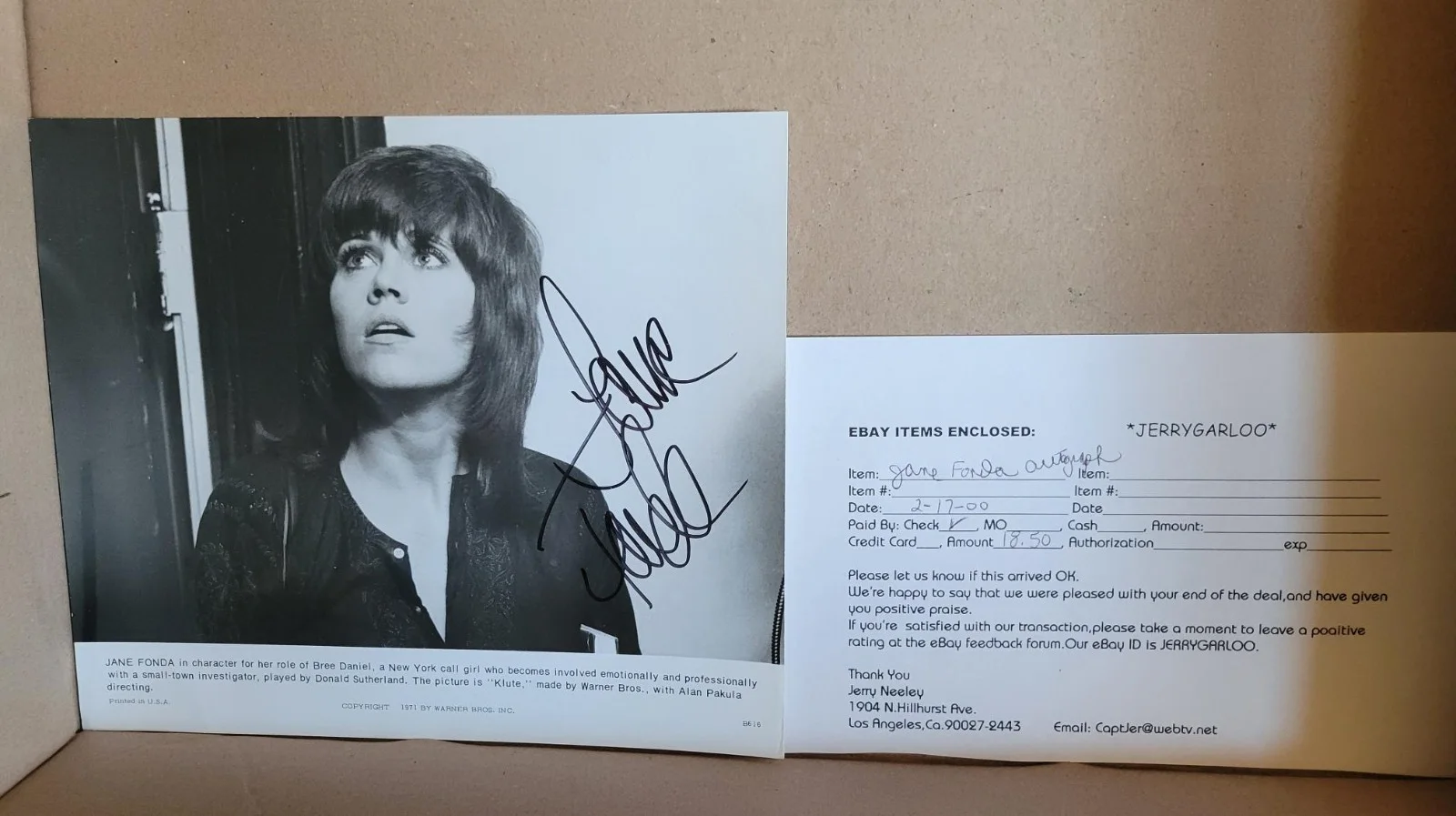autograph various sizes from Jane Fonda movies, image 2