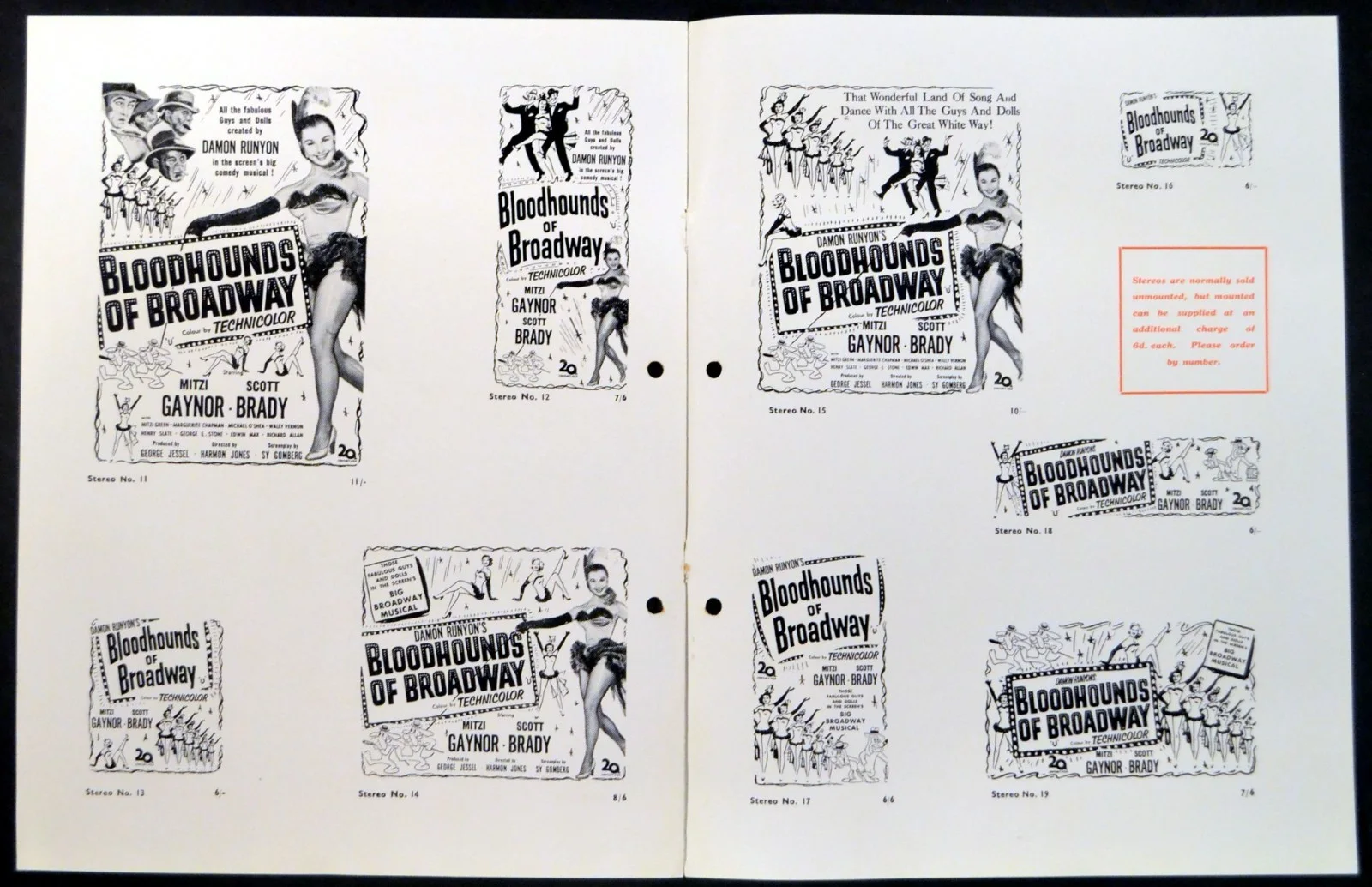BLOODHOUNDS OF BROADWAY 1952 Mitzi Gaynor, Scott Brady UK CAMPAIGN BOOK, изображение 4