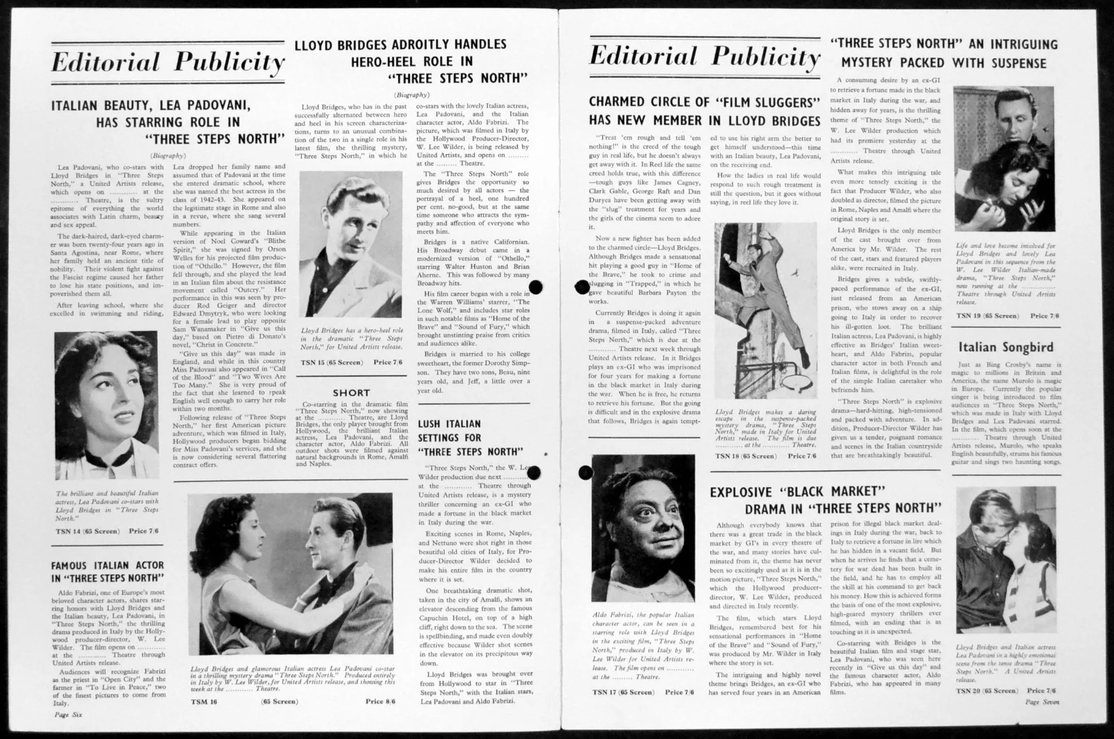 THREE STEPS NORTH 1951 Lloyd Bridges, Lea Padovani Aldo Fabrizi UK CAMPAIGN BOOK, image 2