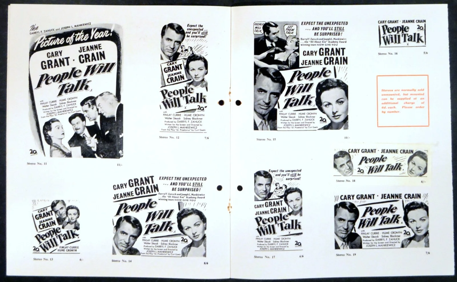PEOPLE WILL TALK 1951 Cary Grant, Jeanne Crain, Finlay Currie UK PRESSBOOK, image 2