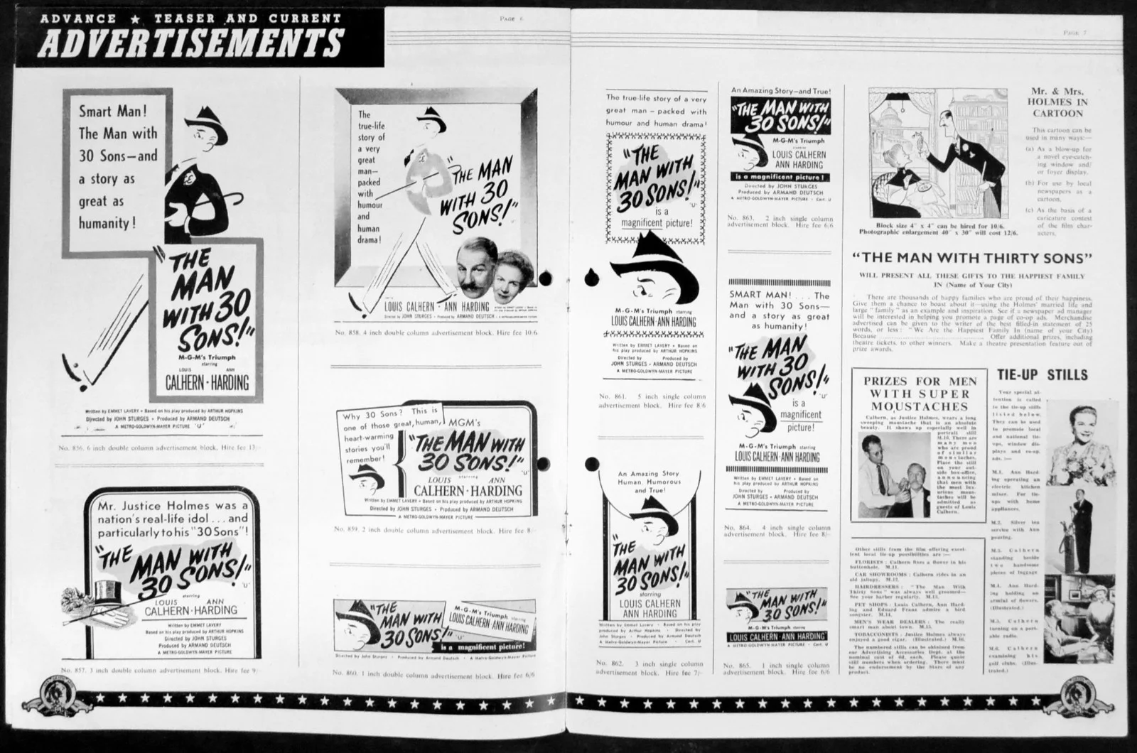 MAN WITH 30 SONS 1951 Louis Calhern, Ann Harding, Eduard Franz UK PRESSBOOK, image 2
