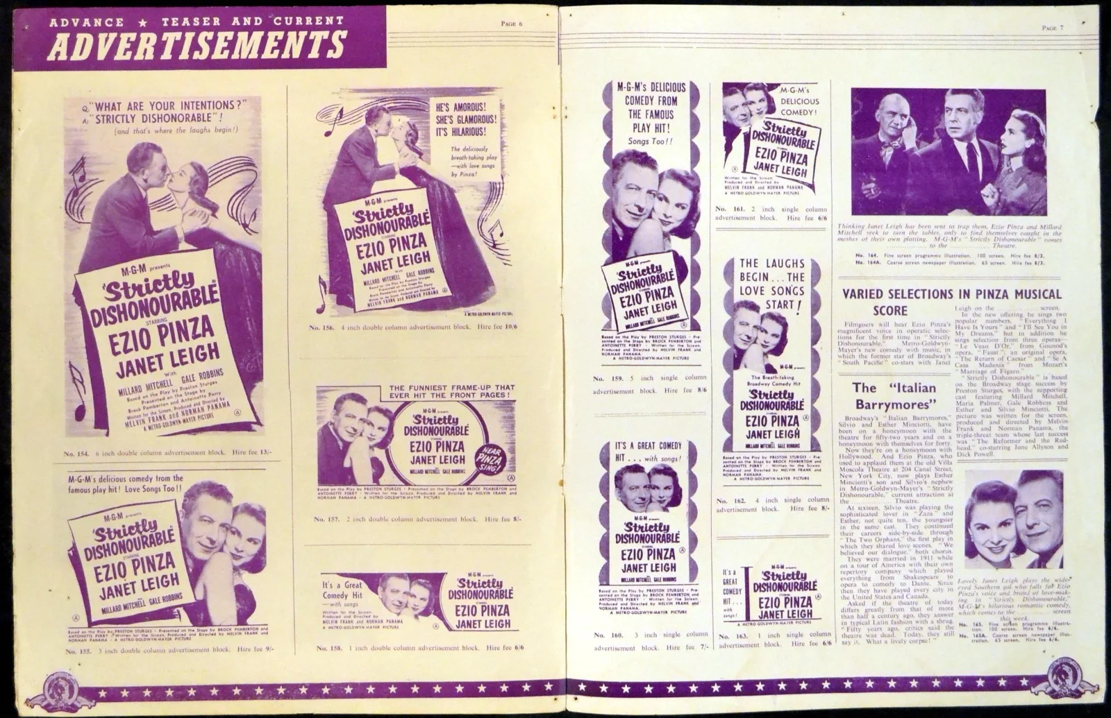 STRICTLY DISHONOURABLE 1951 Ezio Pinza Janet Leigh Millard Mitchell UK PRESSBOOK, image 2