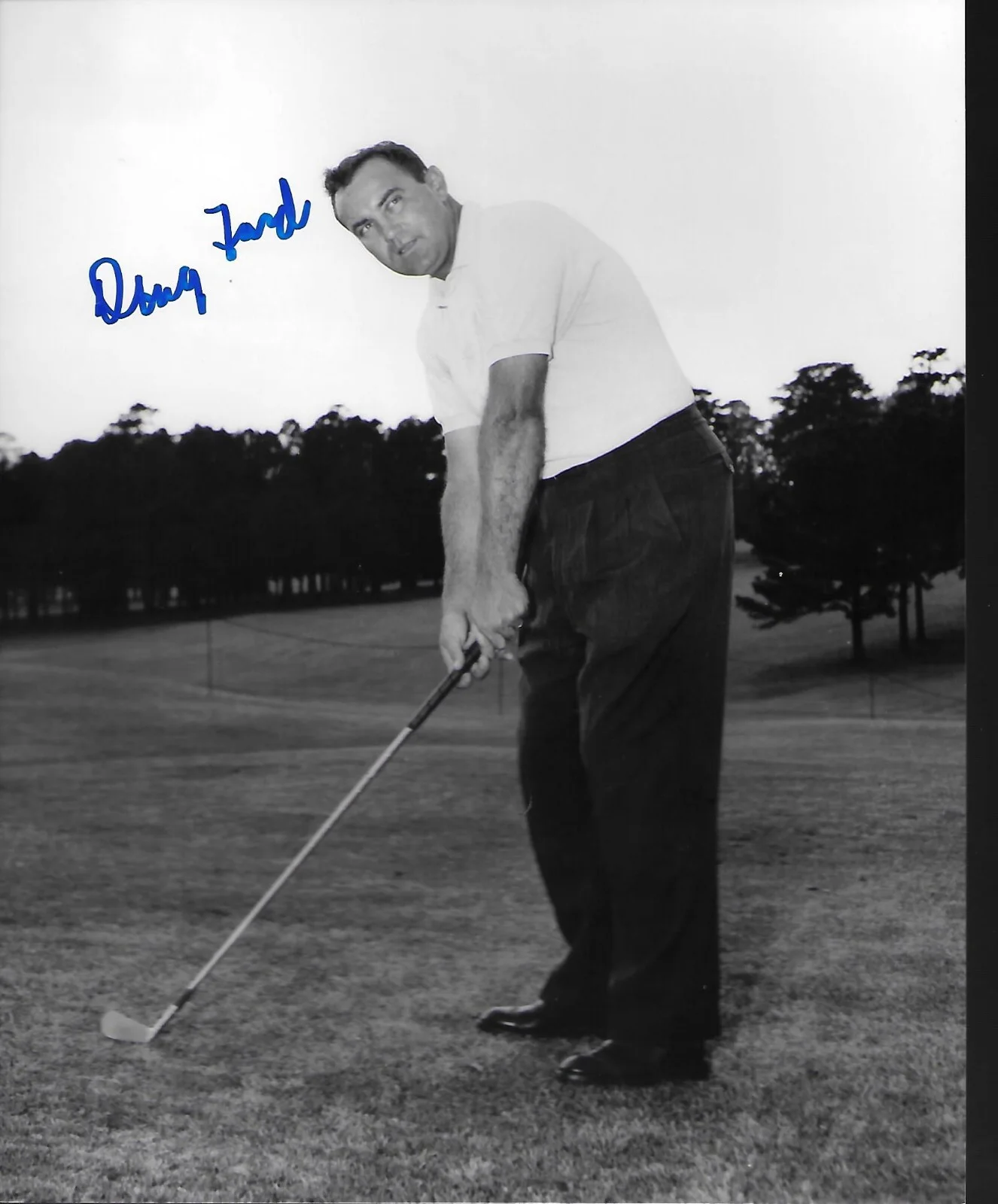 DOUG FORD SIGNED VINTAGE PHOTO PRO GOLFER MASTER WINNER 1957 WGHOF 2011 COA, изображение 2