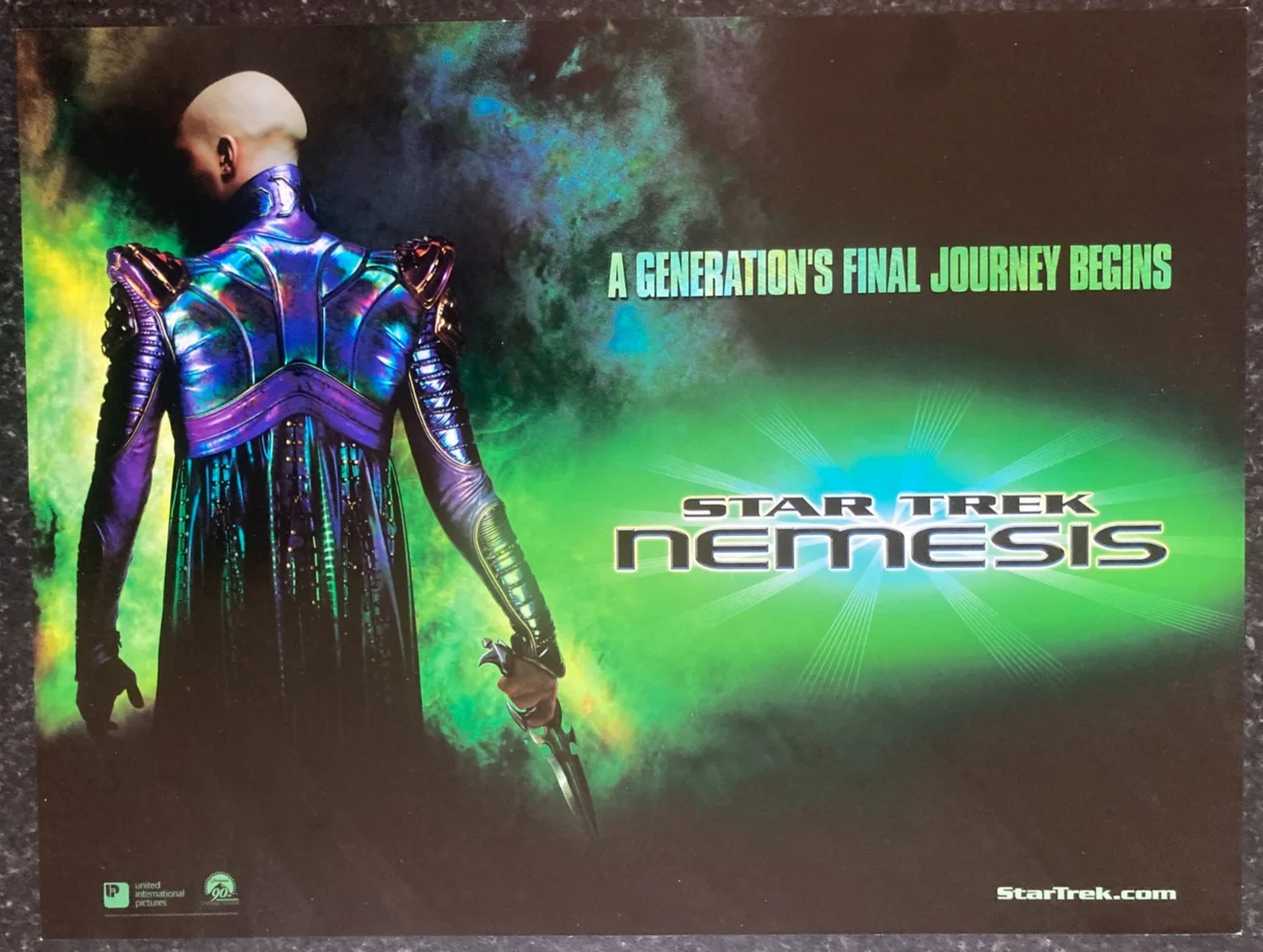 STAR TREK NEMESIS 2002 Original UK Cinema MINI Quad Movie POSTER 16x12in, изображение 2
