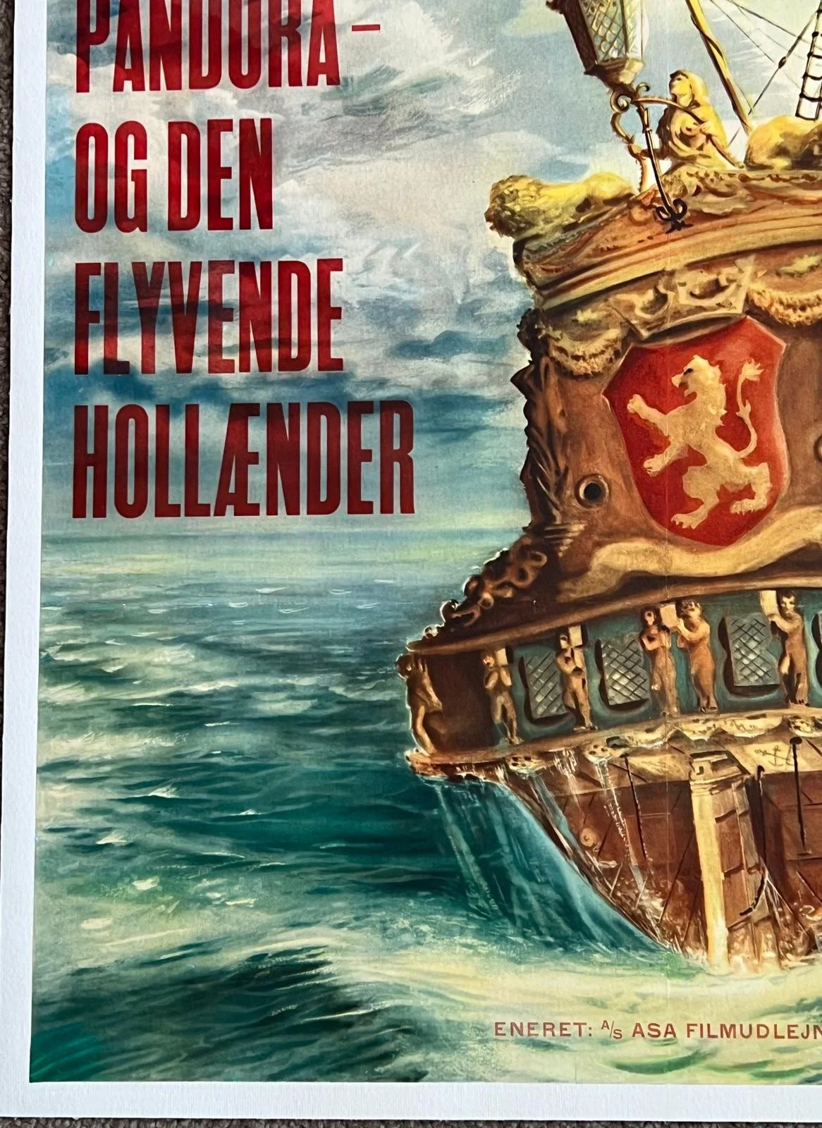 Pandora and the Flying Dutchman Original Danish Film Poster LINEN BACKED 1951, изображение 2