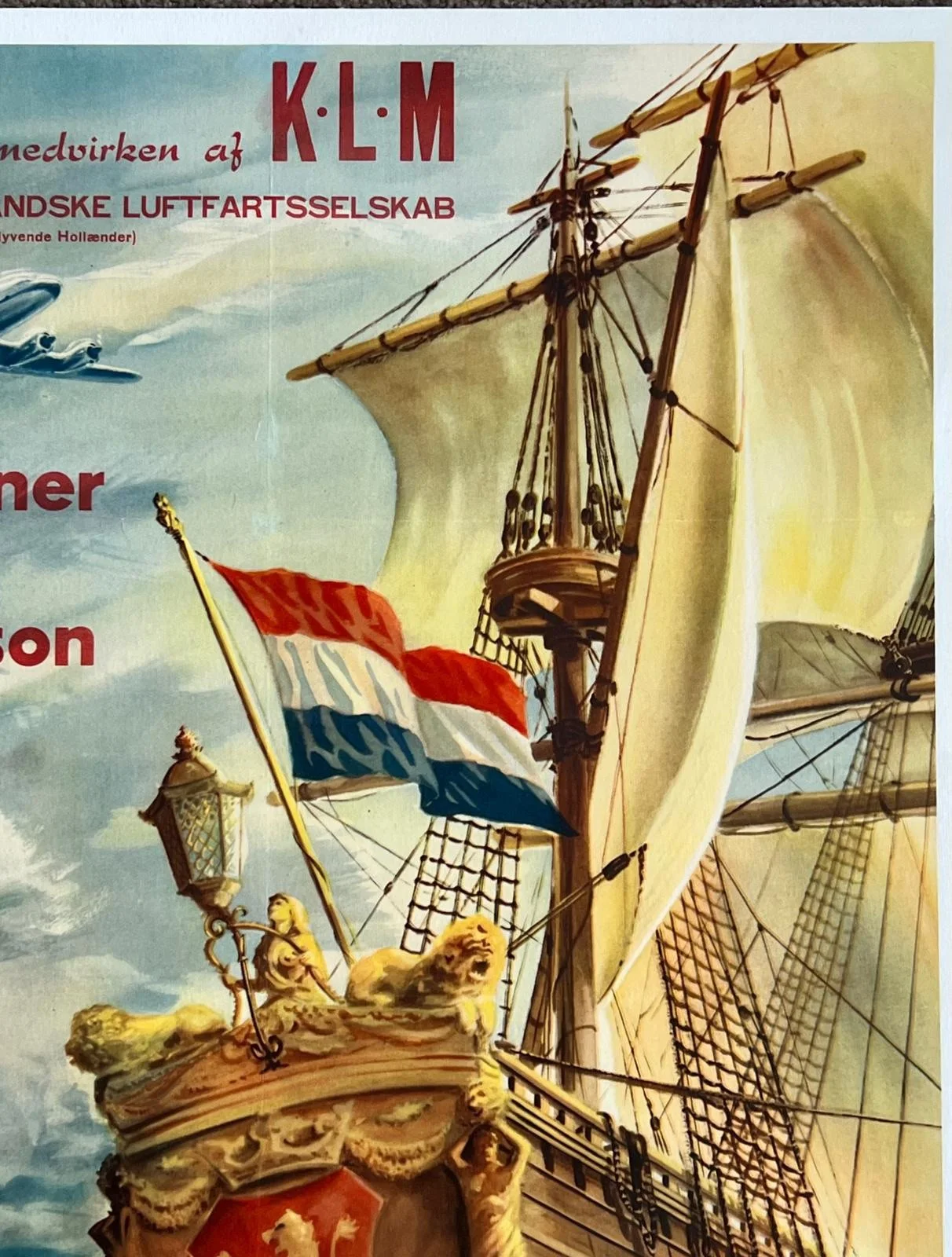 Pandora and the Flying Dutchman Original Danish Film Poster LINEN BACKED 1951, изображение 5