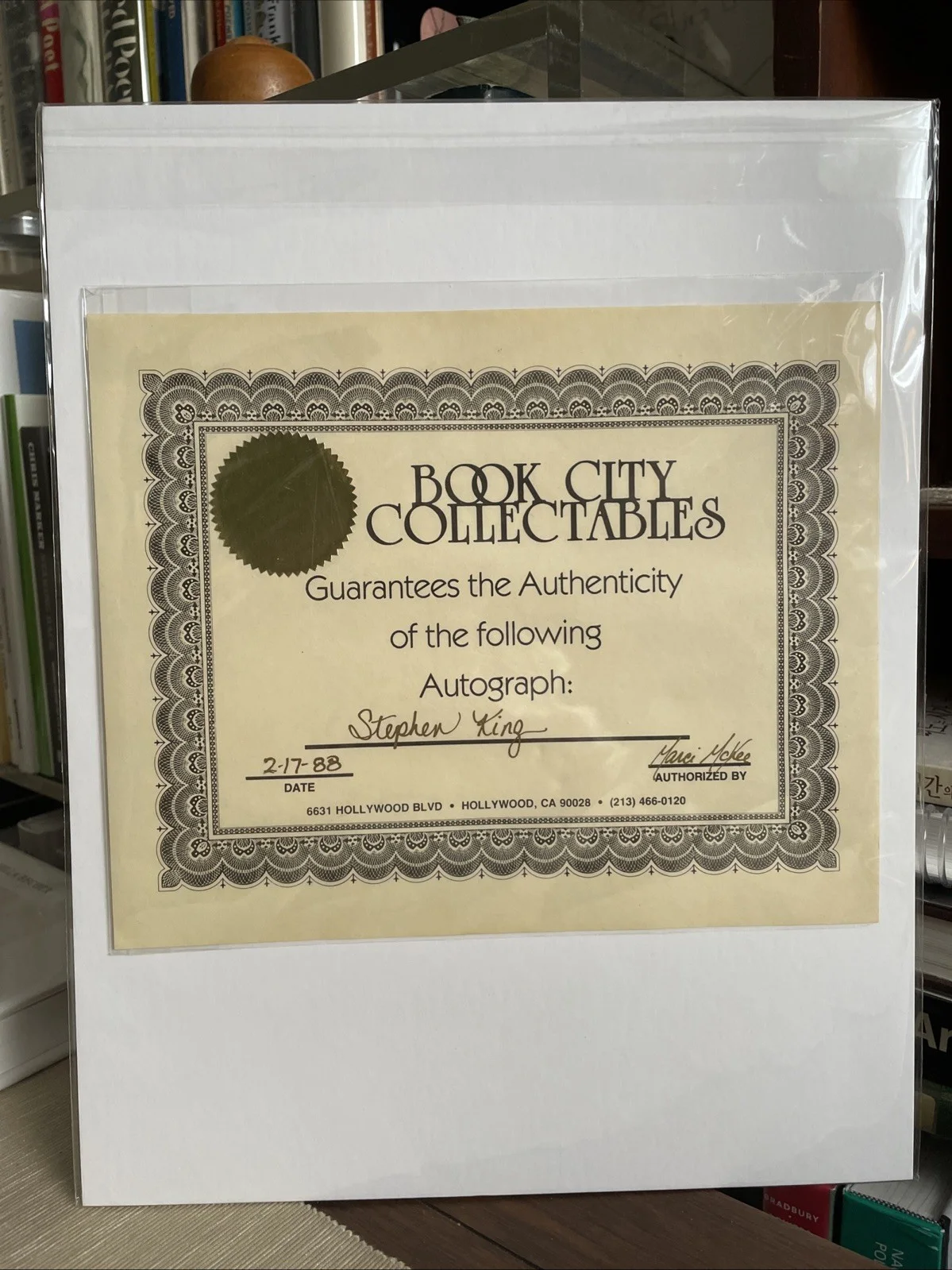 SIGNED Stephen King 8x10 Photo With Certificate Black And White, image 2