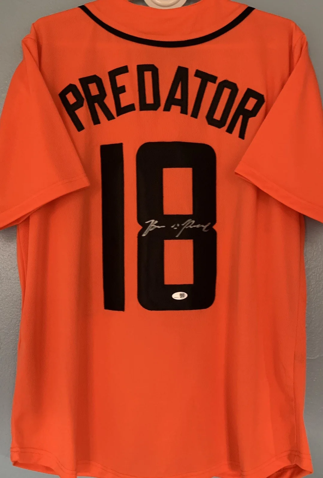 Brian Prince Jr — Brian Prince Jr Signed Autographed The Predator Jersey Orange JSA Authenticated., image 3