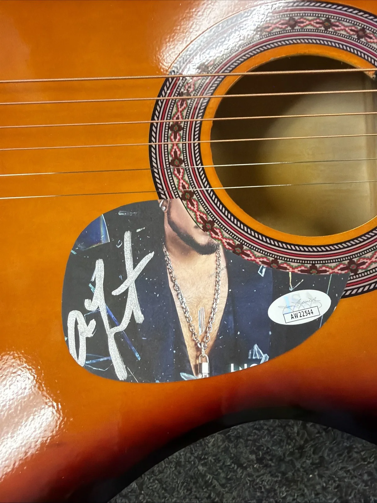 Adam Lambert Signed Acoustic Guitar JSA, image 2