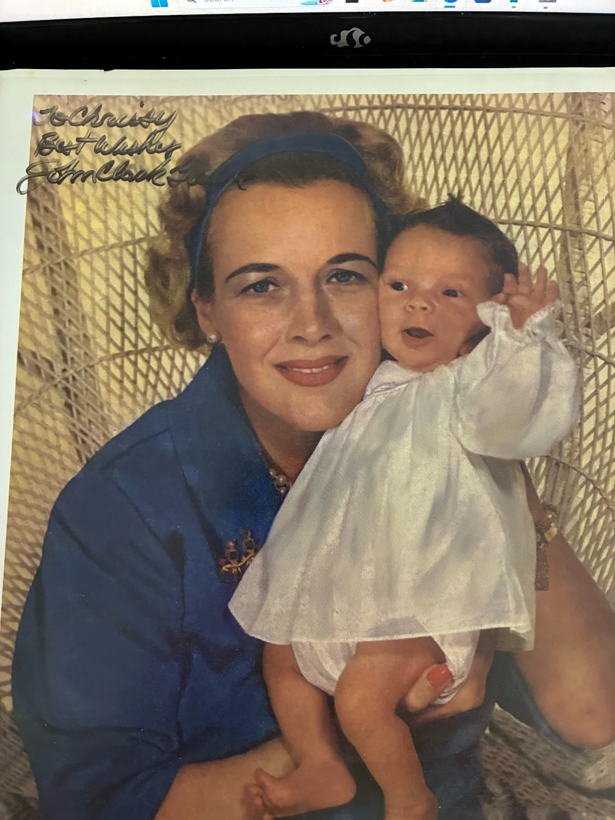 John Clark Gable, son of The King, Clark Gable — JOHN CLARK GABLE, autographed signed photo (as baby, mother Kathleen - Kay)