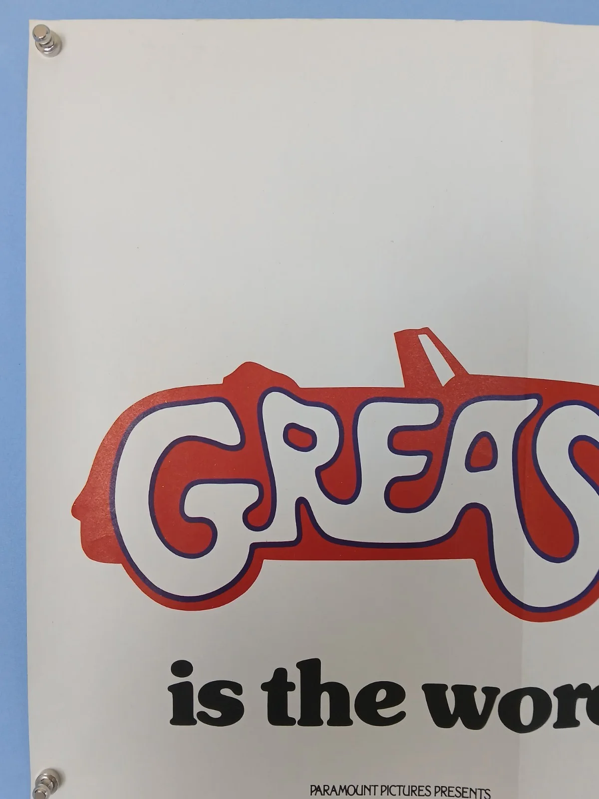 GREASE (1978) original tri-fold quad poster - John Travolta, Olivia Newton-John, image 2