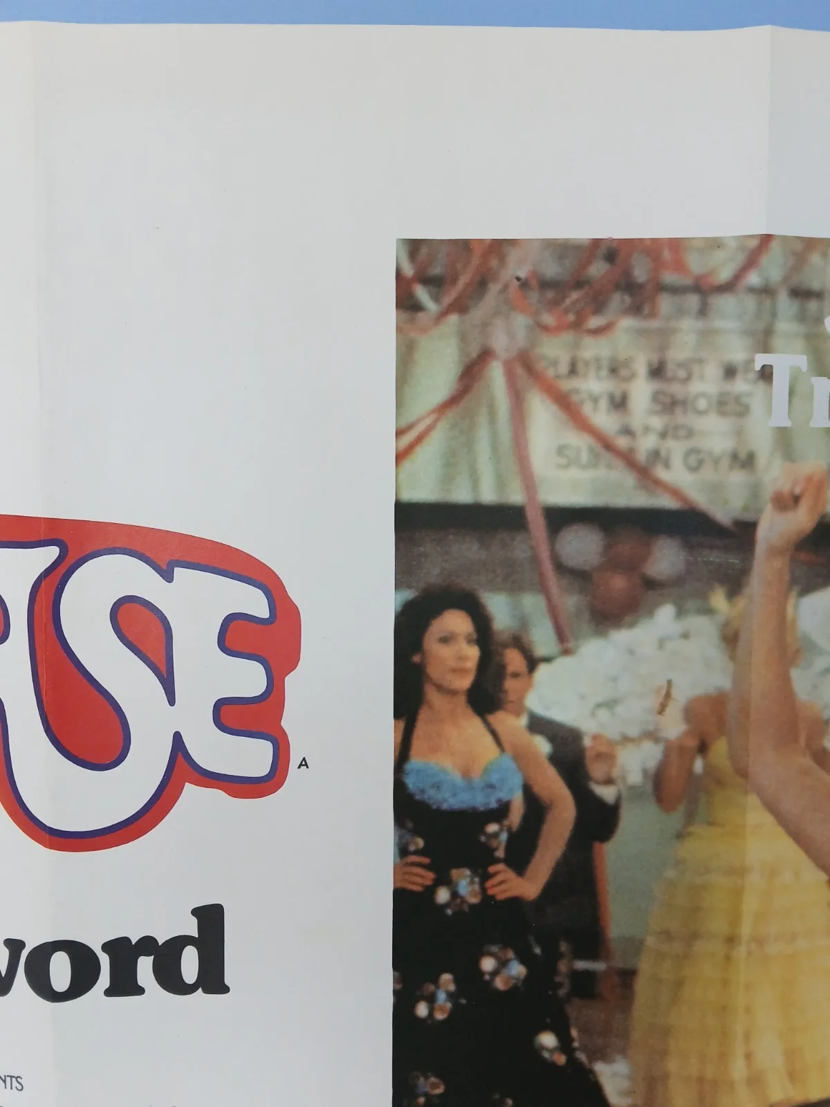 GREASE (1978) original tri-fold quad poster - John Travolta, Olivia Newton-John, image 3