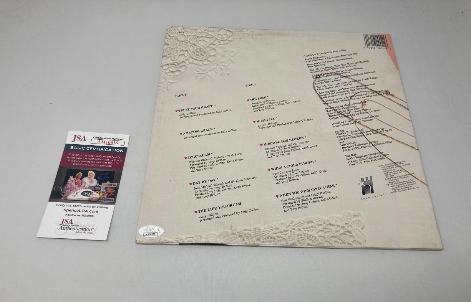 Judy Collins signed Trust Your Heart Album JSA COA, image 2