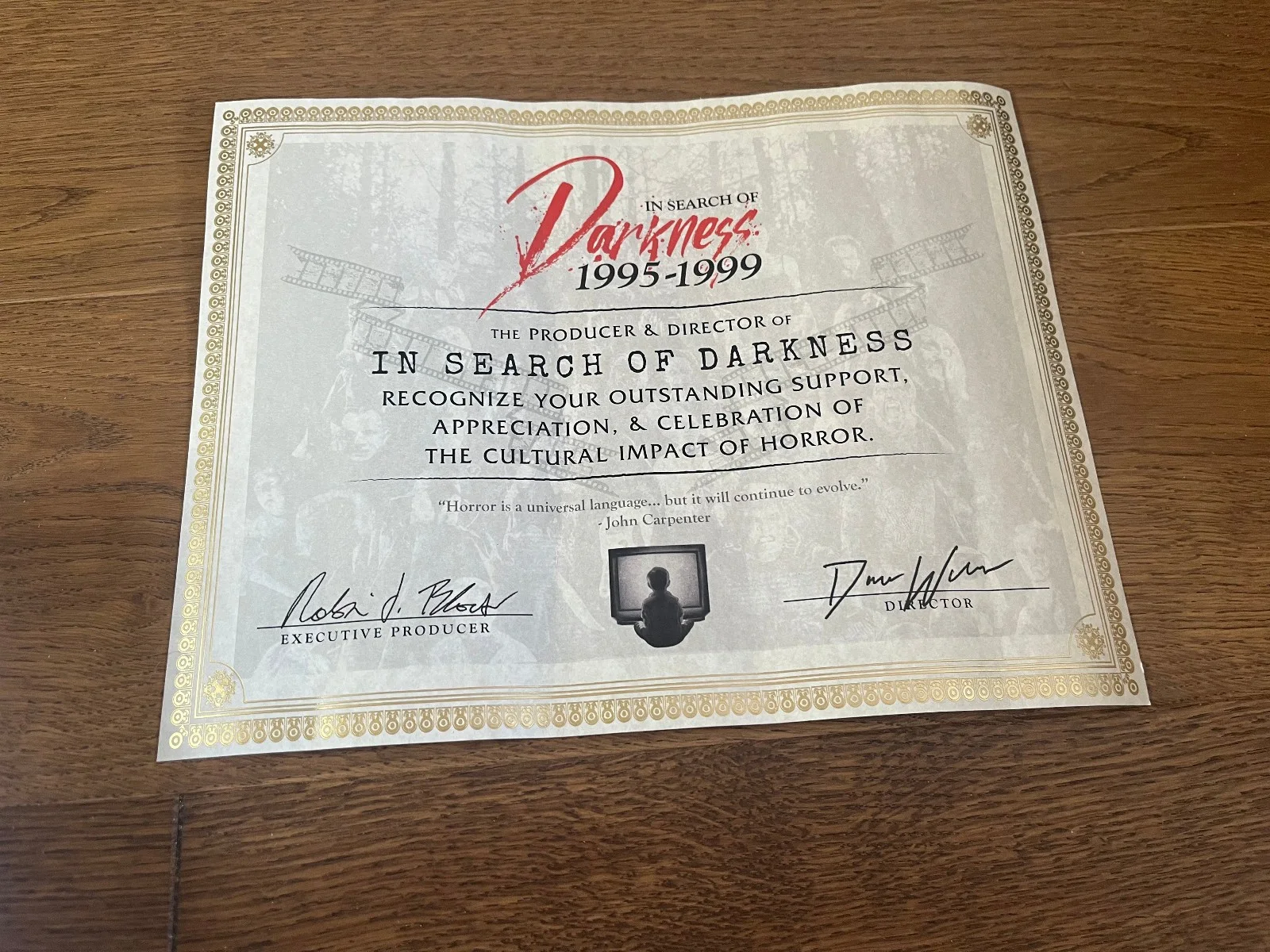 IN SEARCH OF DARKNESS 1995-99 Posters Stickers Certificate NO BLU-RAY CREATORVC, image 3