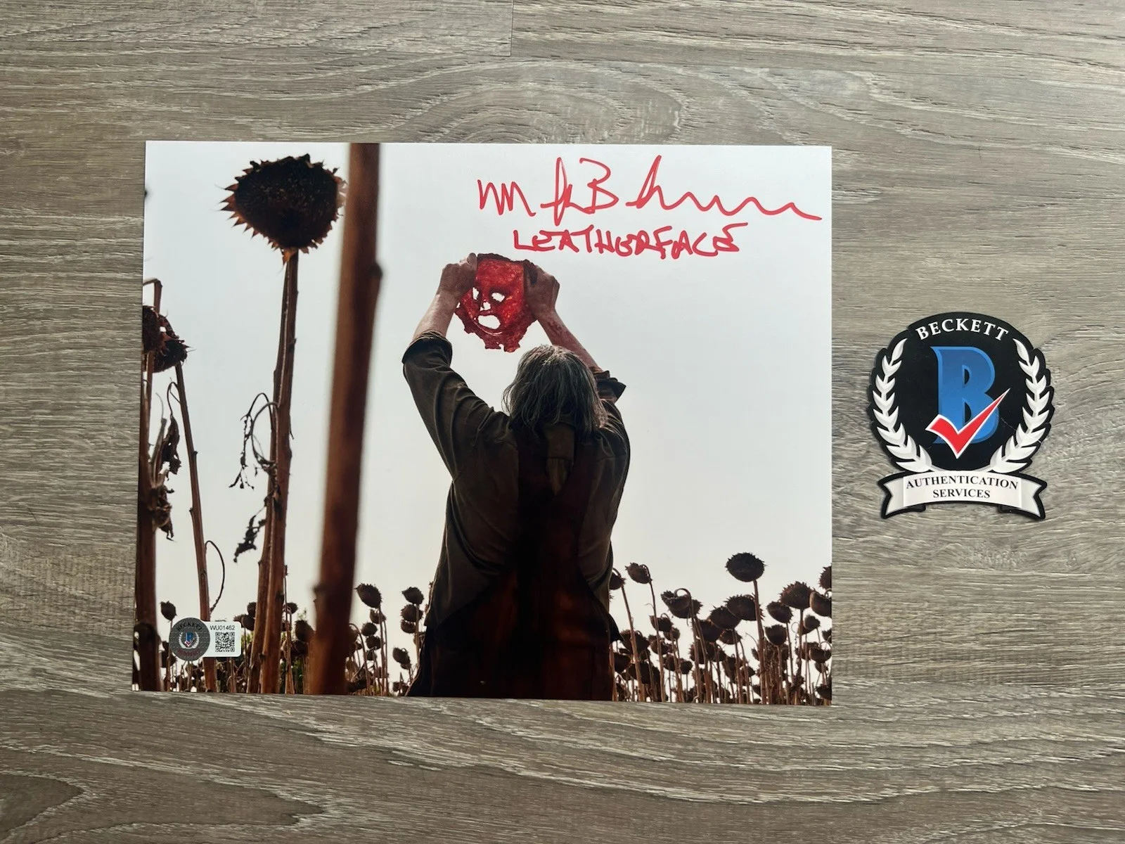 Mark Burnham — Mark Burnham Signed Leatherface 8x10 Photo Beckett COA Texas Chainsaw Massacre