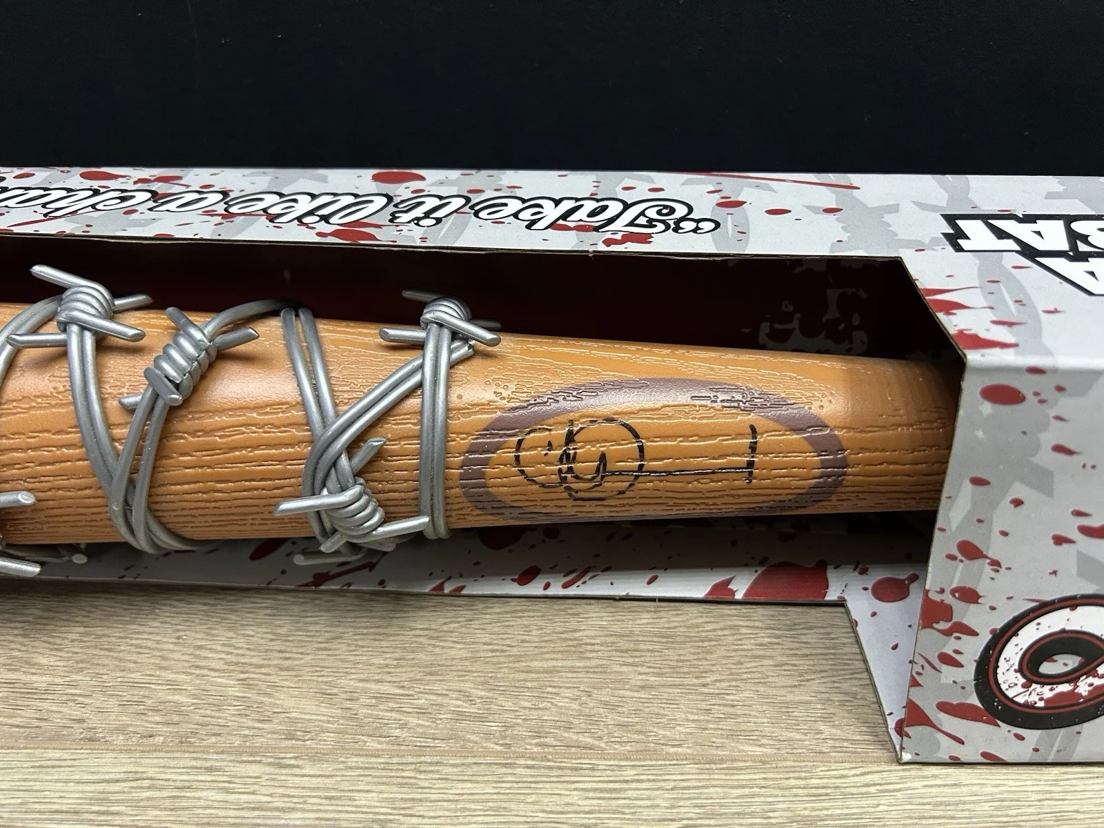 SIGNED Lucille Walking Dead Skybound Exclusive 34” Replica Negan Barb Wire Bat, image 3