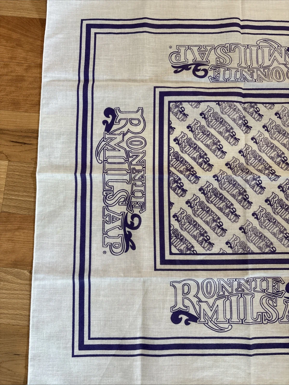 VTG 70/80s RONNIE MILSAP Cloth Bandana USA Purple White Rare New Country Music, изображение 2
