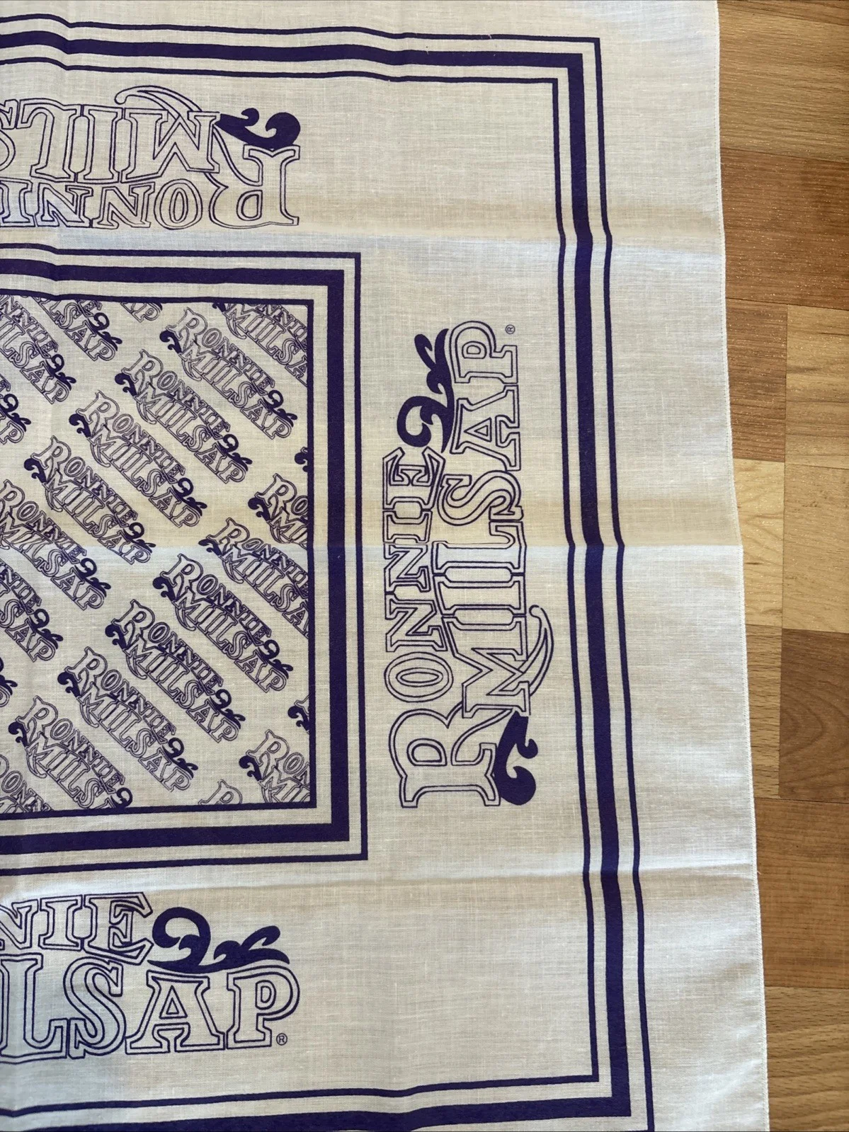 VTG 70/80s RONNIE MILSAP Cloth Bandana USA Purple White Rare New Country Music, изображение 4
