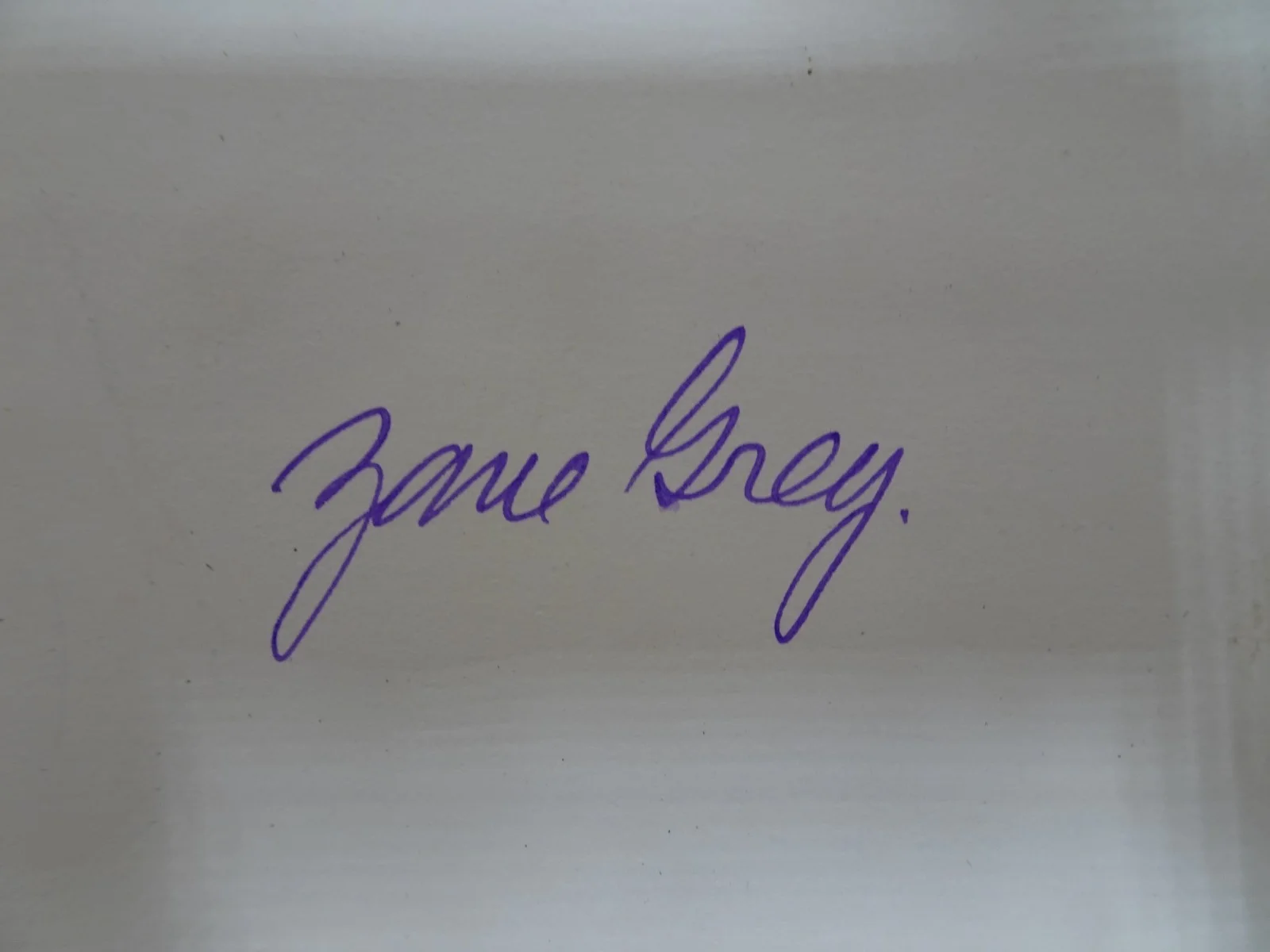 Zane Grey — Zane Grey American Western Author Novelist Autograph Signature Card Purple Ink, изображение 2