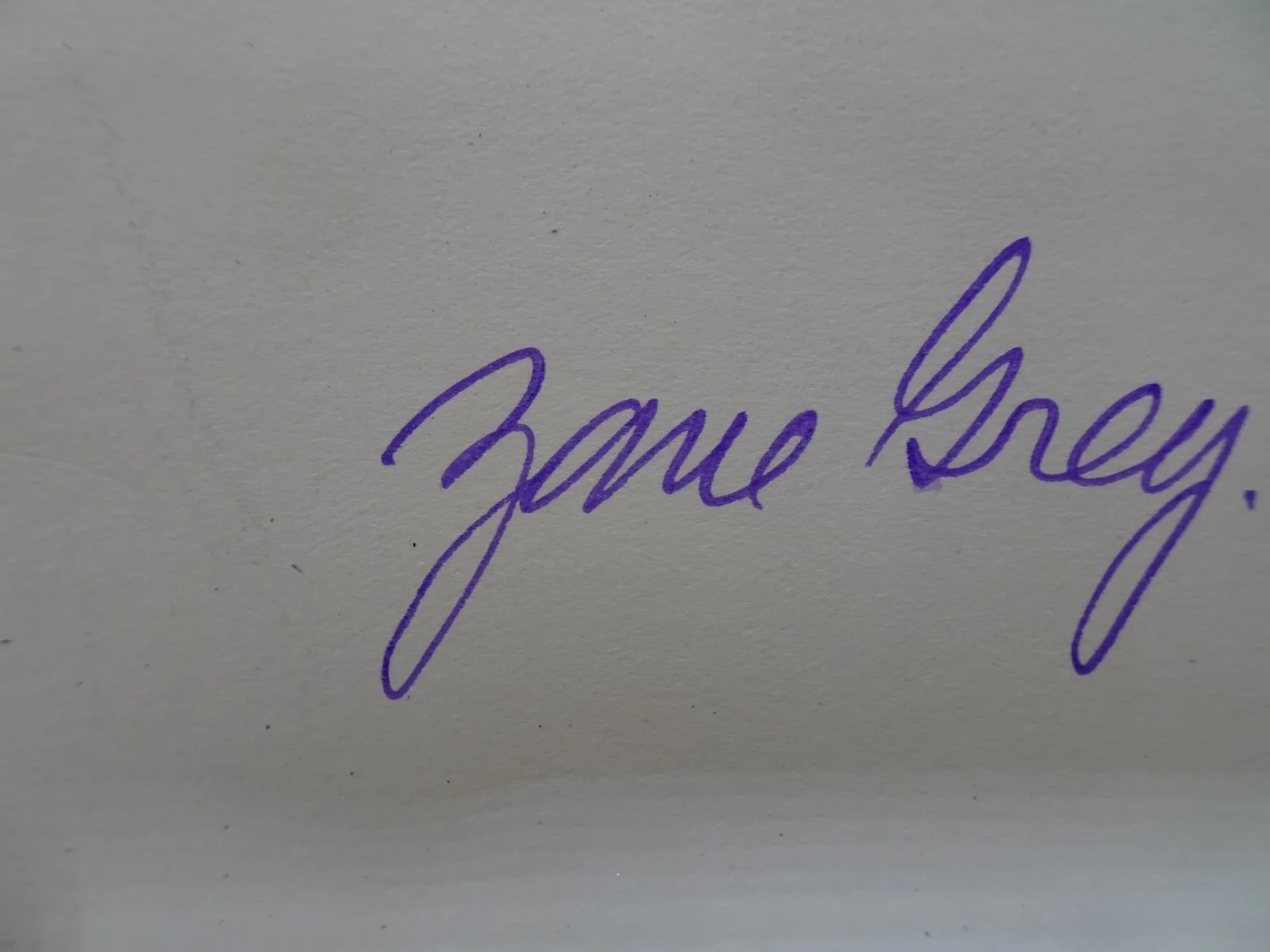 Zane Grey — Zane Grey American Western Author Novelist Autograph Signature Card Purple Ink, изображение 3