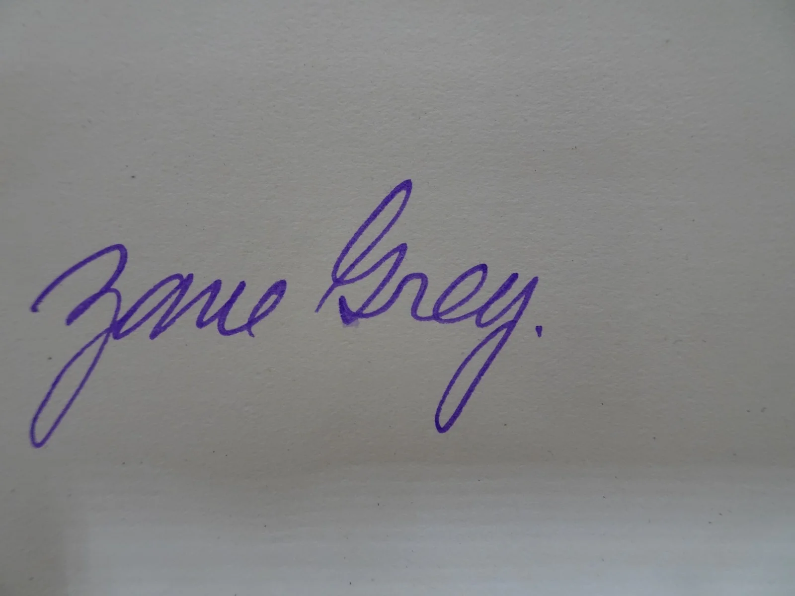 Zane Grey — Zane Grey American Western Author Novelist Autograph Signature Card Purple Ink, изображение 4