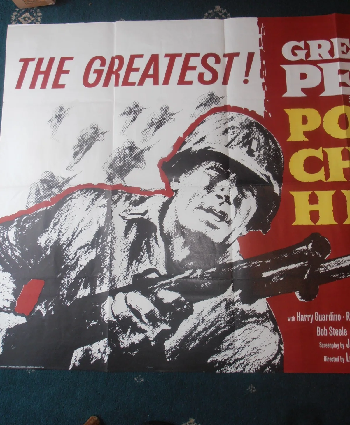 GREGORY PECK Pork Chop Hill (1959) Original folded UK Quad Poster 30'' X 40''-VG, изображение 4