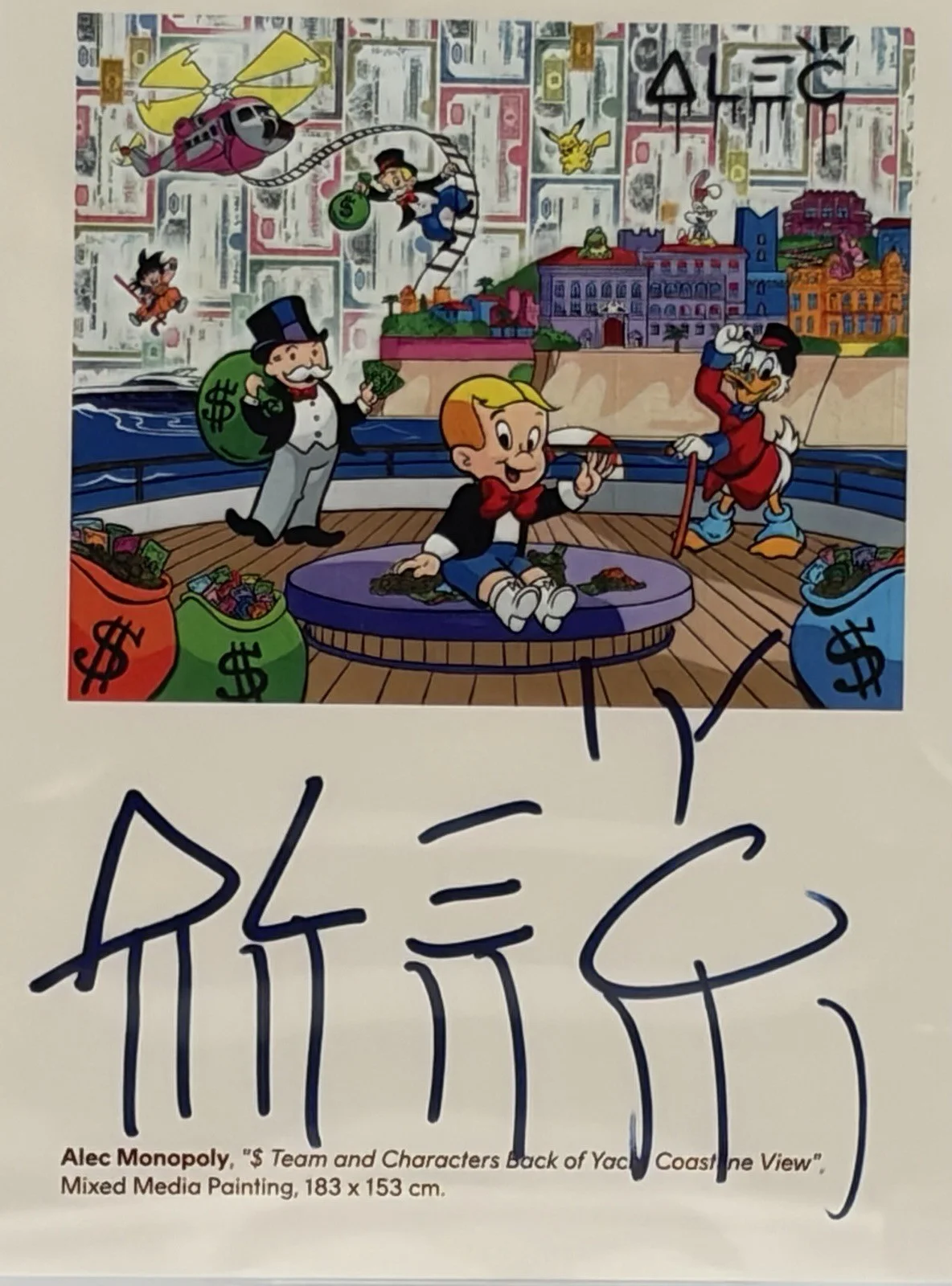 Alec Monopoly — Alec Monopoly Signed Encapsulated Art Gallery Invitation BAS Autograph Grade 10, image 2