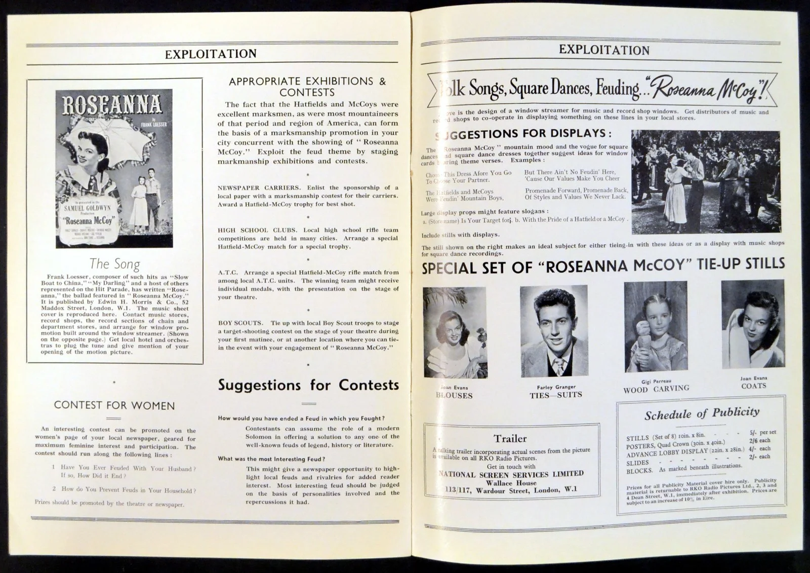 ROSEANNA McCOY 1949 Farley Granger, Joan Evans, Charles Bickford UK PRESSBOOK, image 4