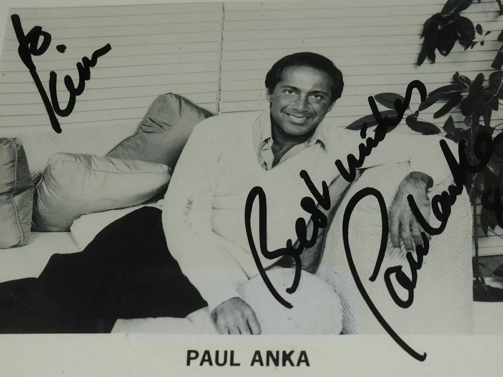 PAUL ANKA AUTOGRAPHED Hand SIgned National Fan Club 8" x 10" PHOTO 1981, изображение 2
