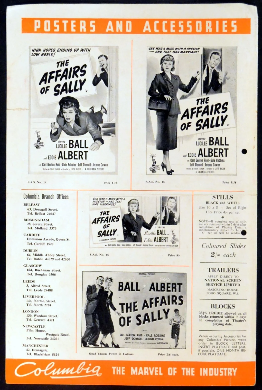 AFFAIRS OF SALLY 1950 Lucille Ball, Eddie Albert, Carl Benton Reid UK PRESSBOOK, изображение 4