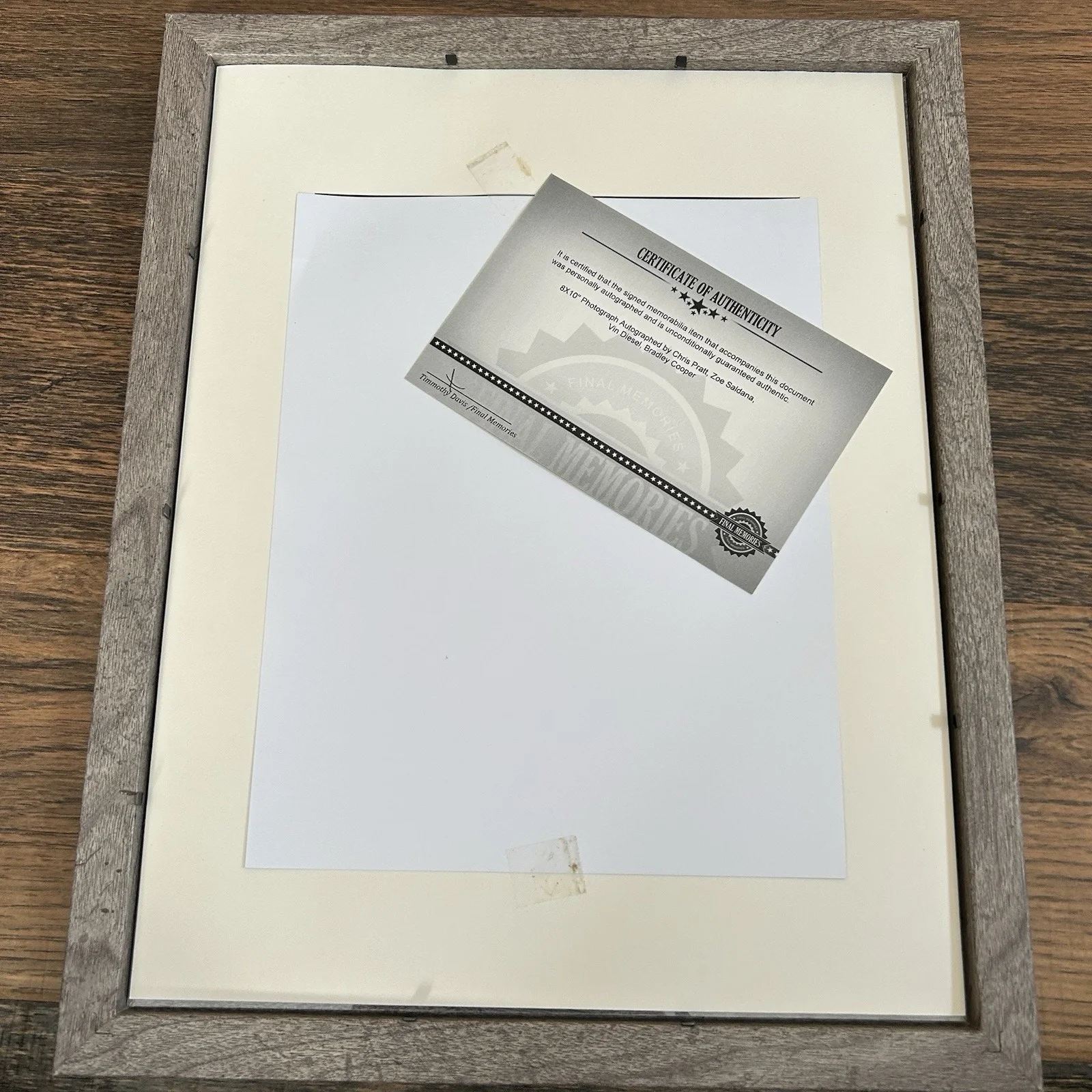 Chris Pratt, Zoe Saldana, Vin Diesel, Bradley Cooper — Guardians of the Galaxy Cast Signed Framed 8x10 Photo COA Chris Pratt Marvel MCU, image 2