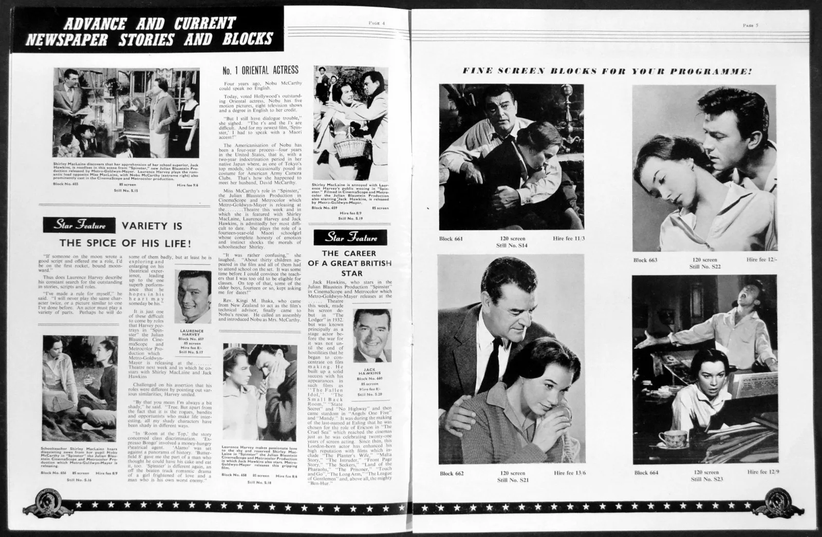 SPINSTER 1961 Shirley MacLaine, Laurence Harvey, Jack Hawkins UK PRESSBOOK, image 2