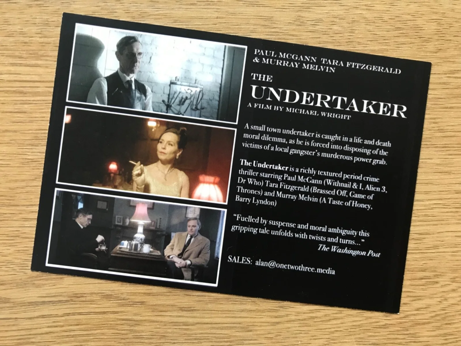 New THE UNDERTAKER (2024 Movie) PROMO POSTCARD / FLYER - Paul McGann, изображение 2