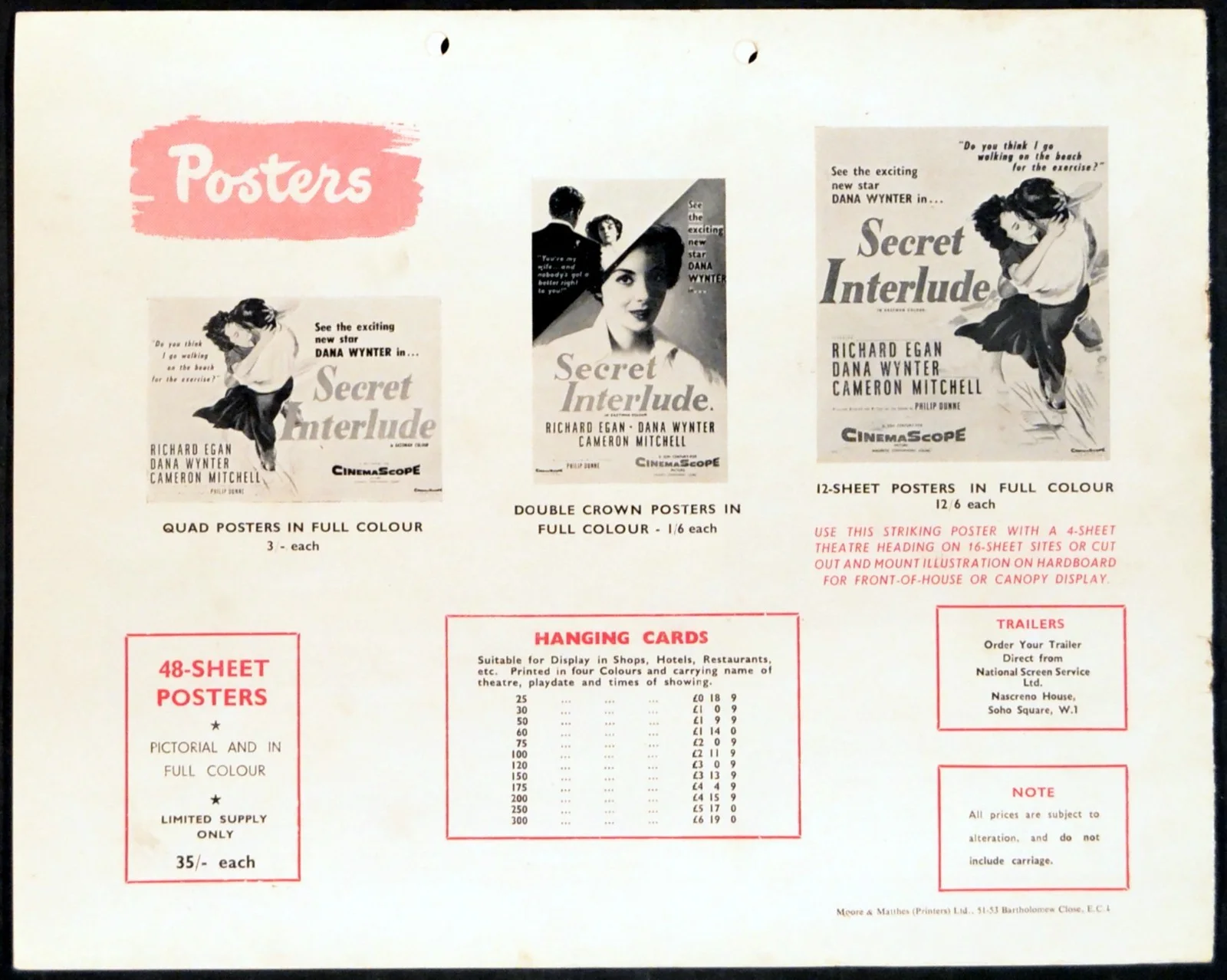 SECRET INTERLUDE 1955 Richard Egan, Dana Wynter, Cameron Mitchell CAMPAIGN BOOK, image 2