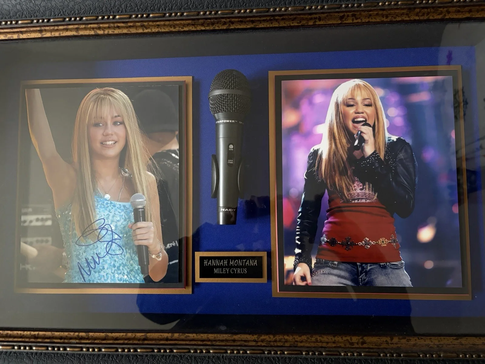 Signed Hannah Montana Photo Plus Used Microphone In Frame With COA, image 2