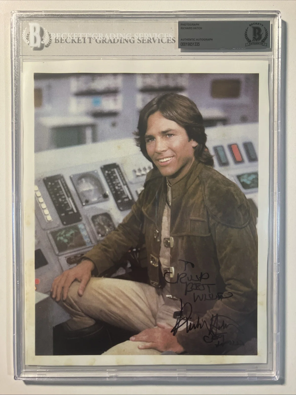 Richard Hatch — Richard Hatch Battlestar Galactica 8"x10" Signed Photo BAS Beckett Authenticated
